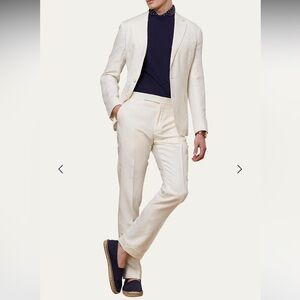 NWT Ralph Lauren Purple Label Men's Gregory White Silk-Linen Suit Trousers